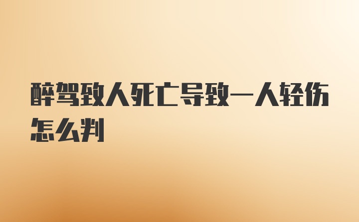 醉驾致人死亡导致一人轻伤怎么判