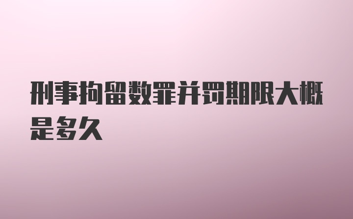 刑事拘留数罪并罚期限大概是多久