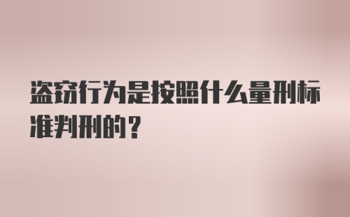 盗窃行为是按照什么量刑标准判刑的？