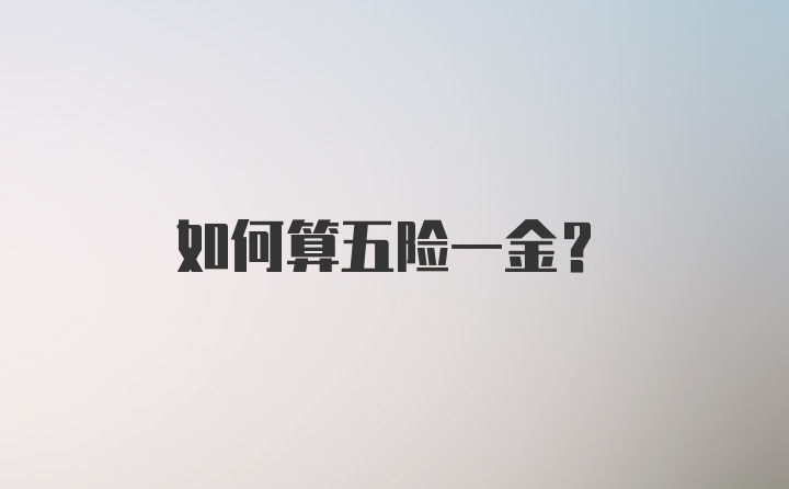 如何算五险一金?