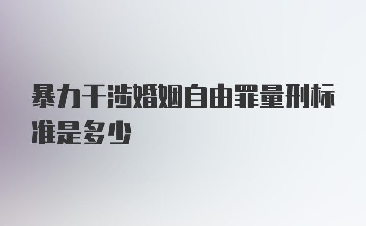 暴力干涉婚姻自由罪量刑标准是多少