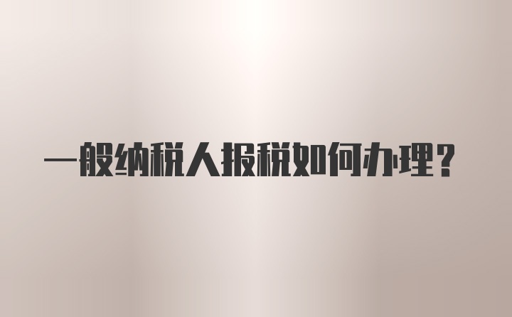 一般纳税人报税如何办理？