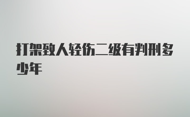 打架致人轻伤二级有判刑多少年