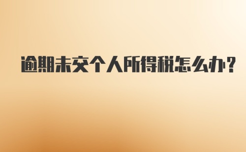 逾期未交个人所得税怎么办？