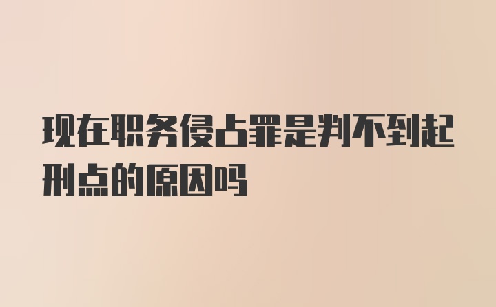 现在职务侵占罪是判不到起刑点的原因吗