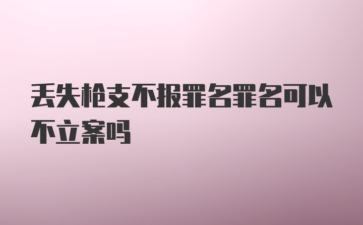 丢失枪支不报罪名罪名可以不立案吗