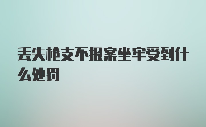 丢失枪支不报案坐牢受到什么处罚