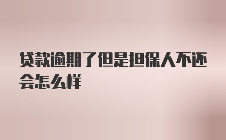 贷款逾期了但是担保人不还会怎么样