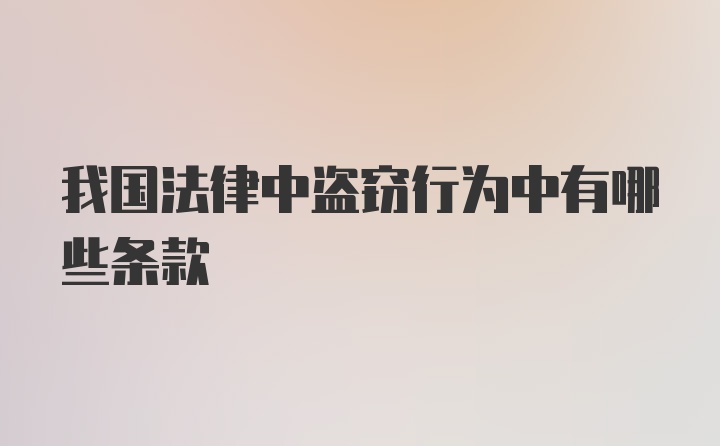 我国法律中盗窃行为中有哪些条款