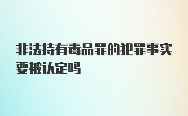 非法持有毒品罪的犯罪事实要被认定吗