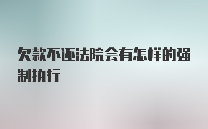 欠款不还法院会有怎样的强制执行