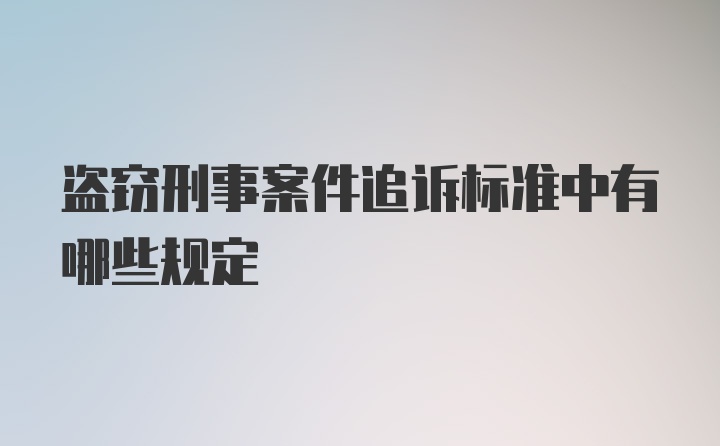 盗窃刑事案件追诉标准中有哪些规定