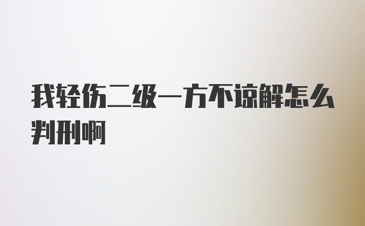 我轻伤二级一方不谅解怎么判刑啊