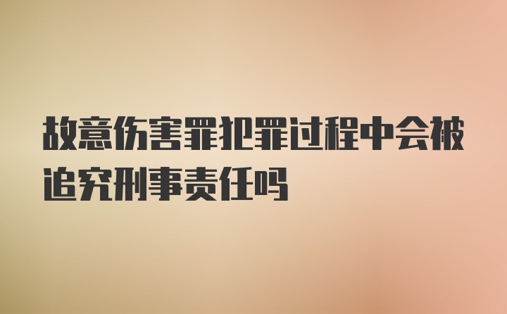 故意伤害罪犯罪过程中会被追究刑事责任吗