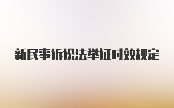 新民事诉讼法举证时效规定