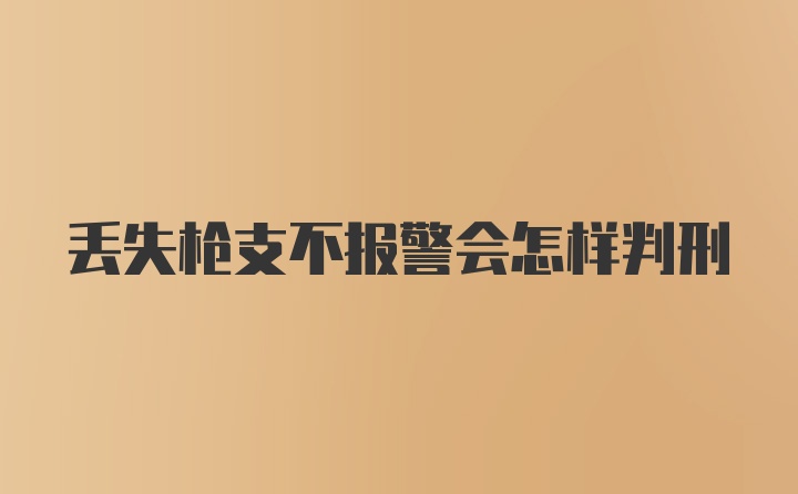 丢失枪支不报警会怎样判刑