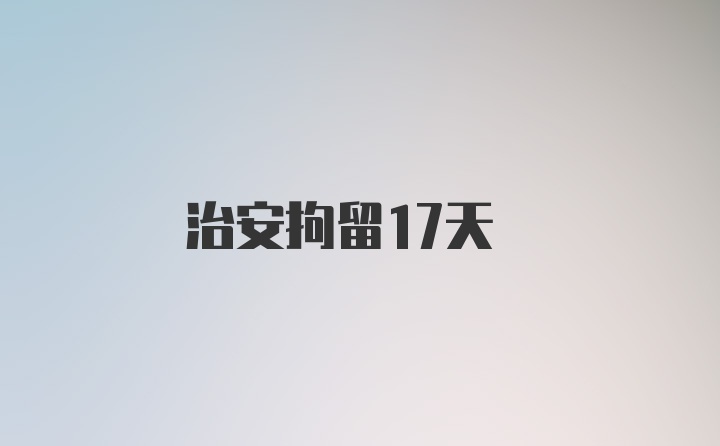 治安拘留17天