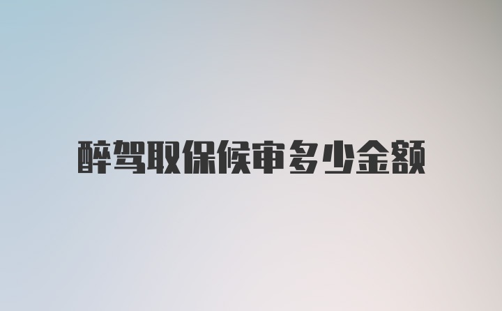 醉驾取保候审多少金额