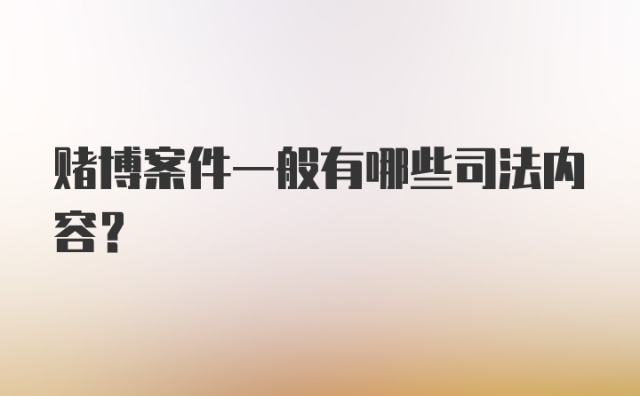 赌博案件一般有哪些司法内容？