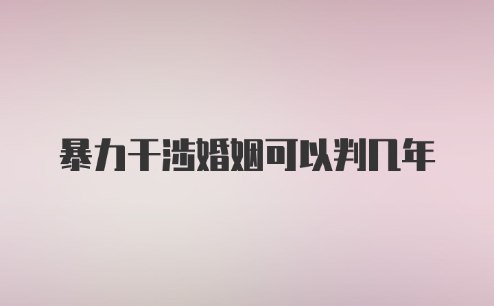 暴力干涉婚姻可以判几年