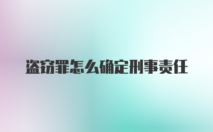 盗窃罪怎么确定刑事责任