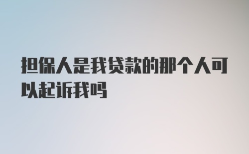 担保人是我贷款的那个人可以起诉我吗