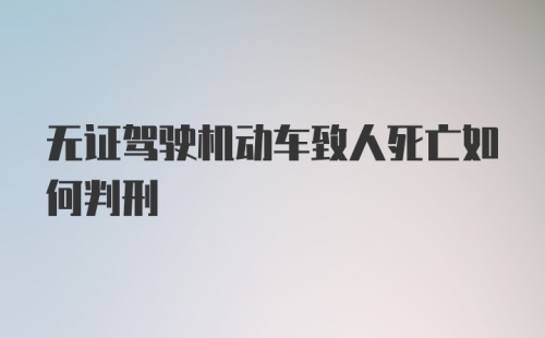 无证驾驶机动车致人死亡如何判刑