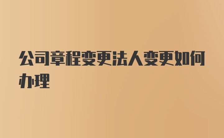 公司章程变更法人变更如何办理