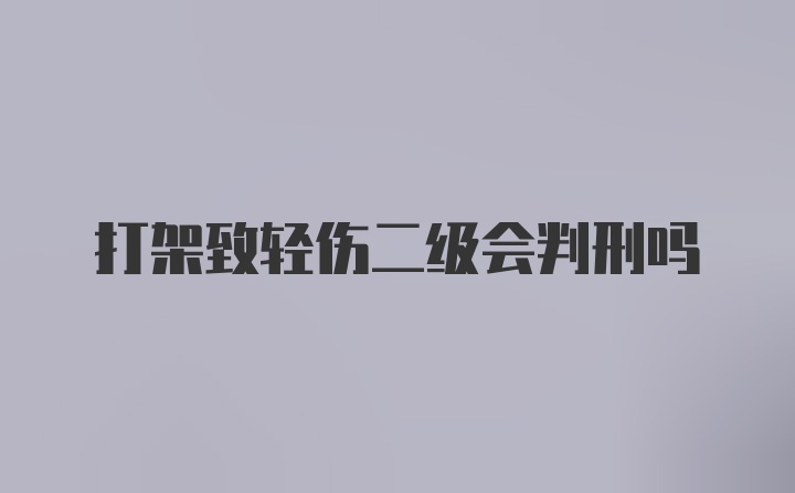 打架致轻伤二级会判刑吗