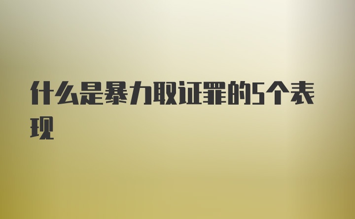 什么是暴力取证罪的5个表现