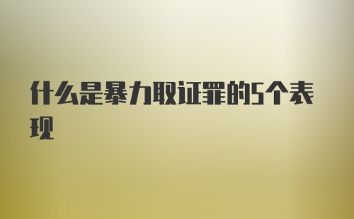 什么是暴力取证罪的5个表现