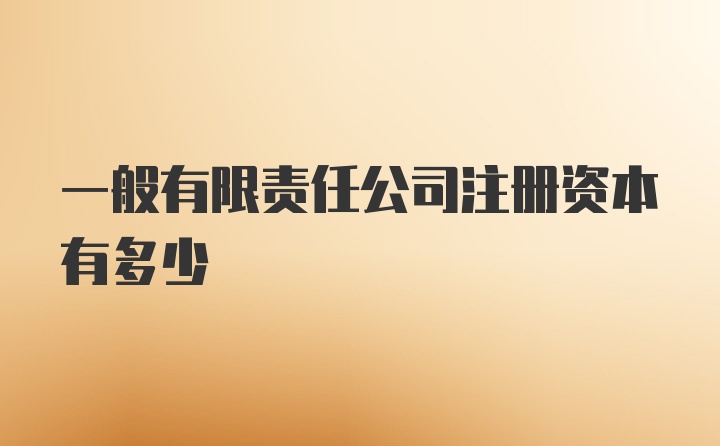 一般有限责任公司注册资本有多少