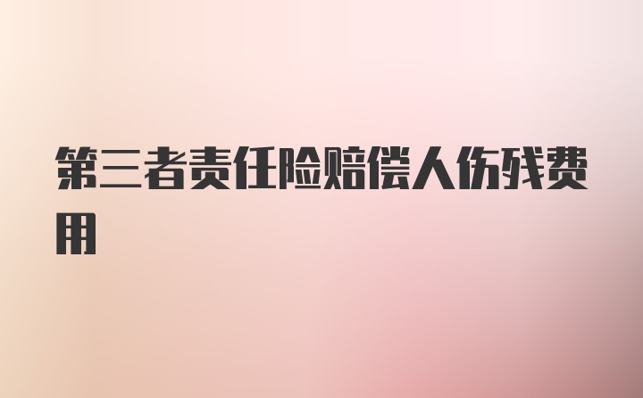 第三者责任险赔偿人伤残费用