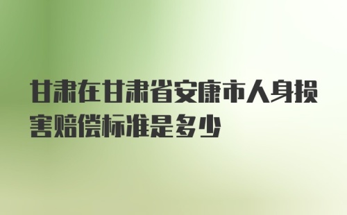 甘肃在甘肃省安康市人身损害赔偿标准是多少