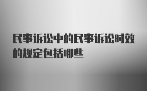 民事诉讼中的民事诉讼时效的规定包括哪些