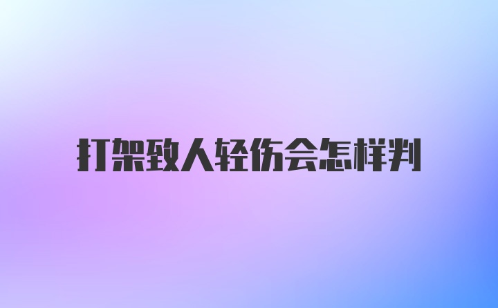 打架致人轻伤会怎样判