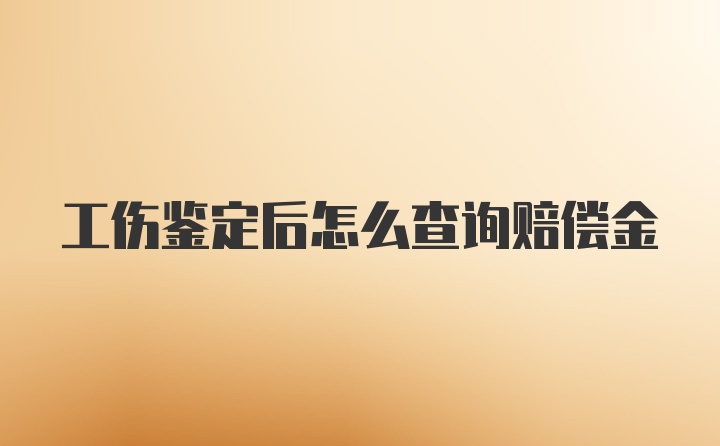 工伤鉴定后怎么查询赔偿金