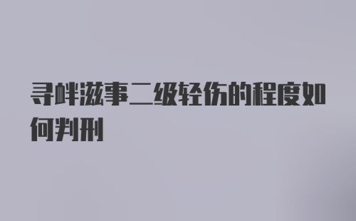 寻衅滋事二级轻伤的程度如何判刑