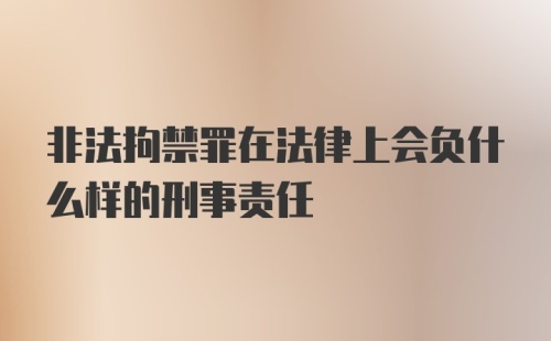 非法拘禁罪在法律上会负什么样的刑事责任