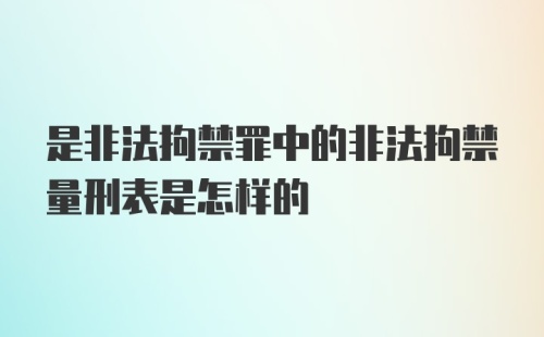 是非法拘禁罪中的非法拘禁量刑表是怎样的