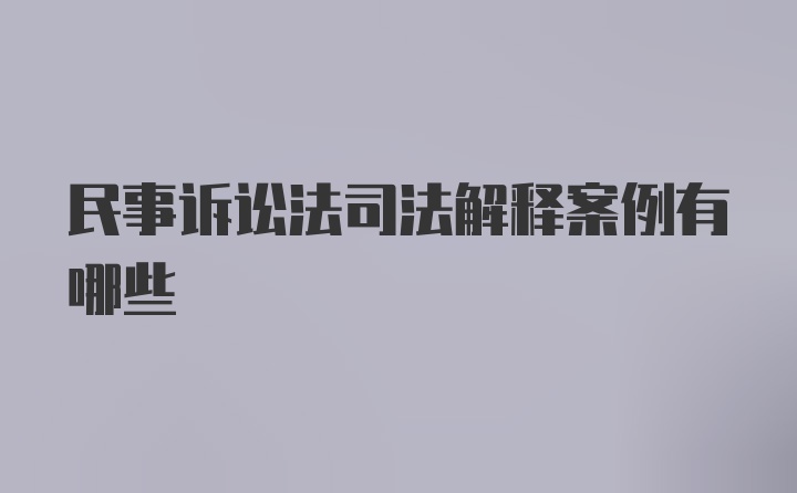 民事诉讼法司法解释案例有哪些