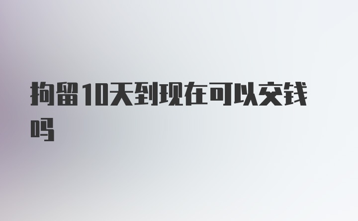 拘留10天到现在可以交钱吗