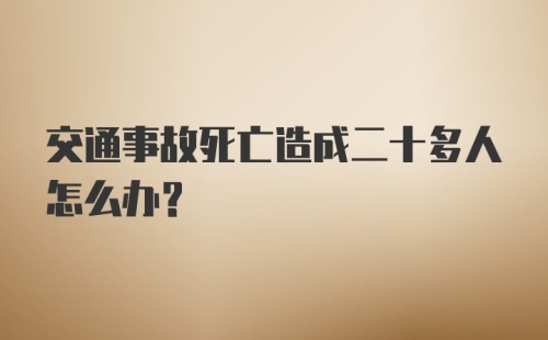 交通事故死亡造成二十多人怎么办？