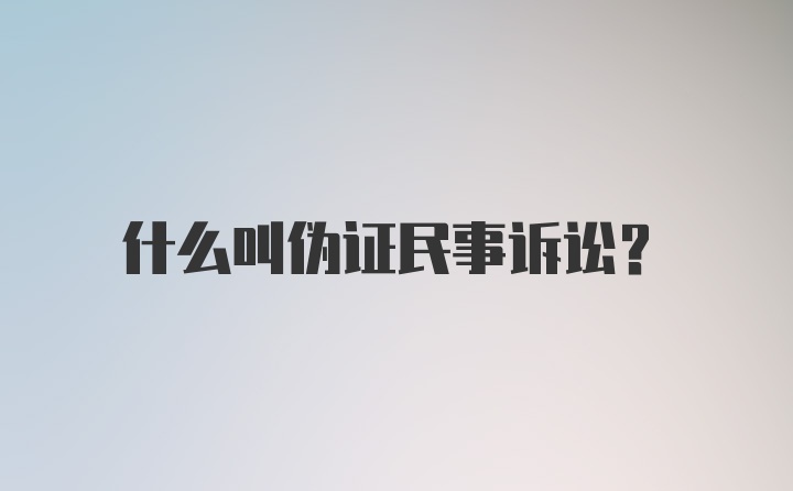 什么叫伪证民事诉讼？