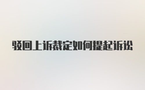 驳回上诉裁定如何提起诉讼