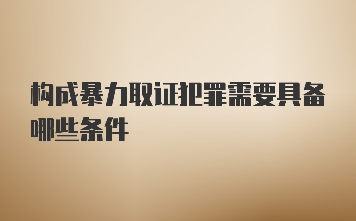 构成暴力取证犯罪需要具备哪些条件