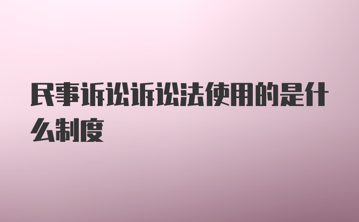 民事诉讼诉讼法使用的是什么制度