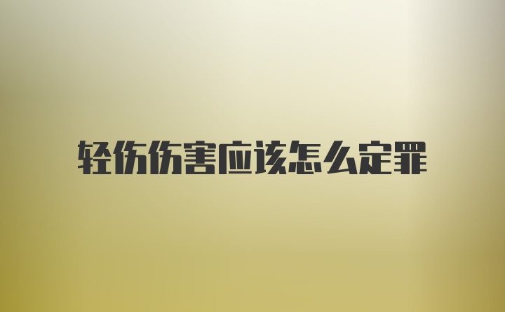 轻伤伤害应该怎么定罪