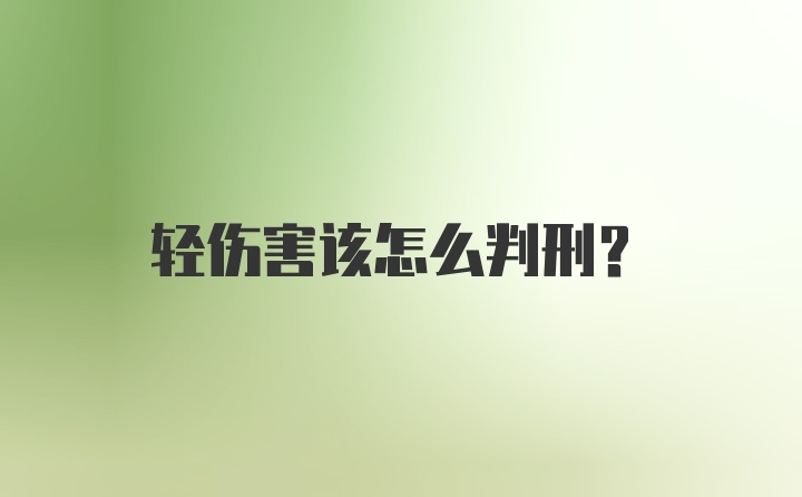 轻伤害该怎么判刑？