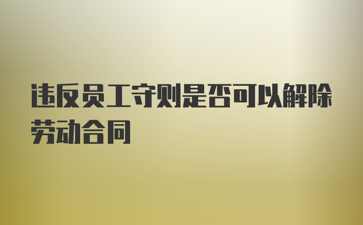 违反员工守则是否可以解除劳动合同